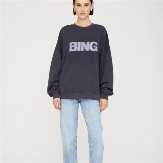 Anine Bing Miles Blur Sweatshirt, Black 